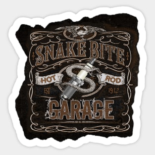 Snake Bite Hot Rod Garage Sticker